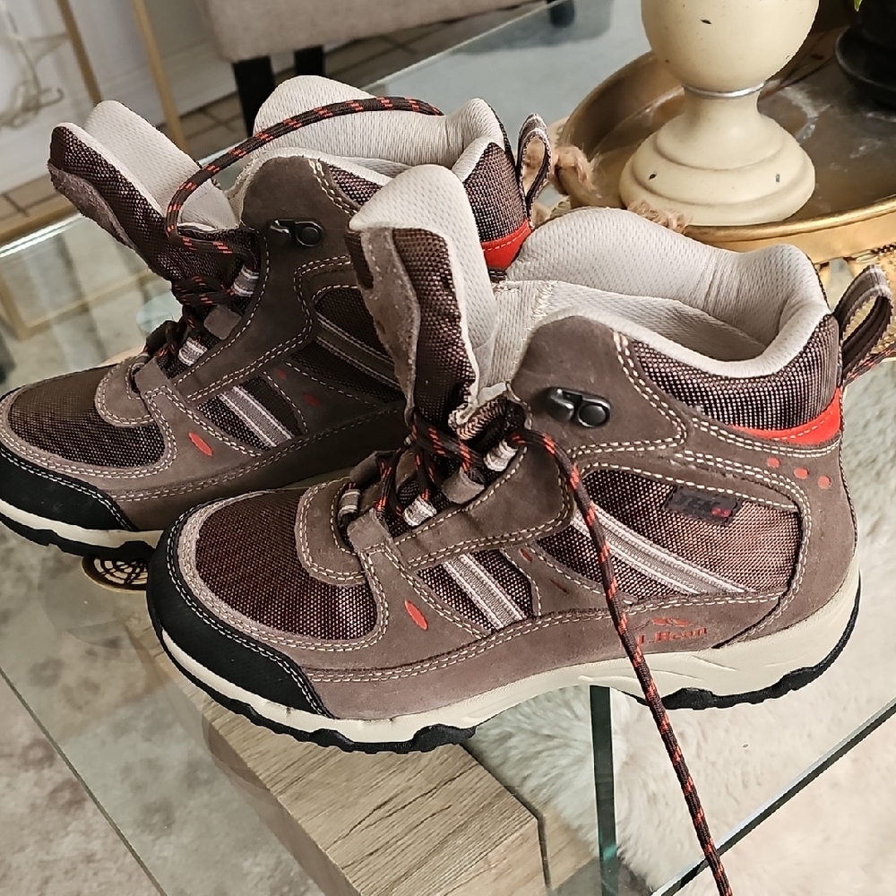 L.L. Bean Brown and Red Lace Up Boots
